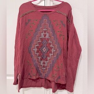 Double D Ranch, Cotton Long Sleeve Tee Shirt, Size LARGE